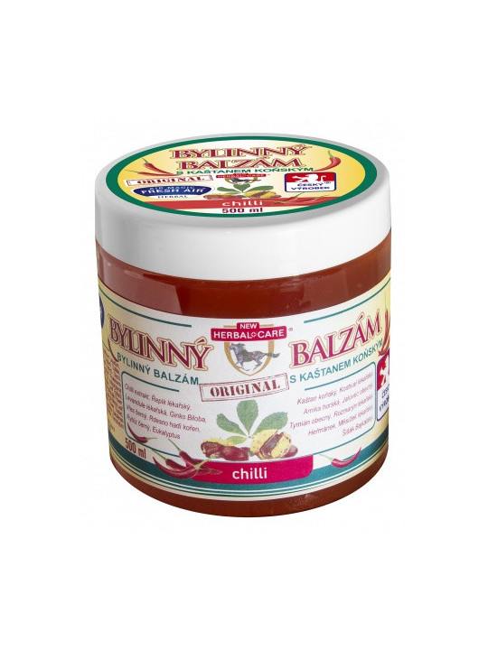 Bylinný balzám s kaštanom koňským 500 ml s chilli