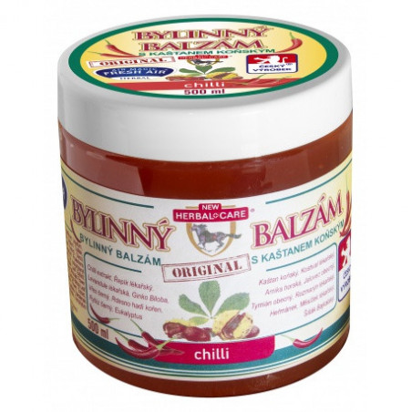 Bylinný balzám s kaštanom koňským 500 ml s chilli