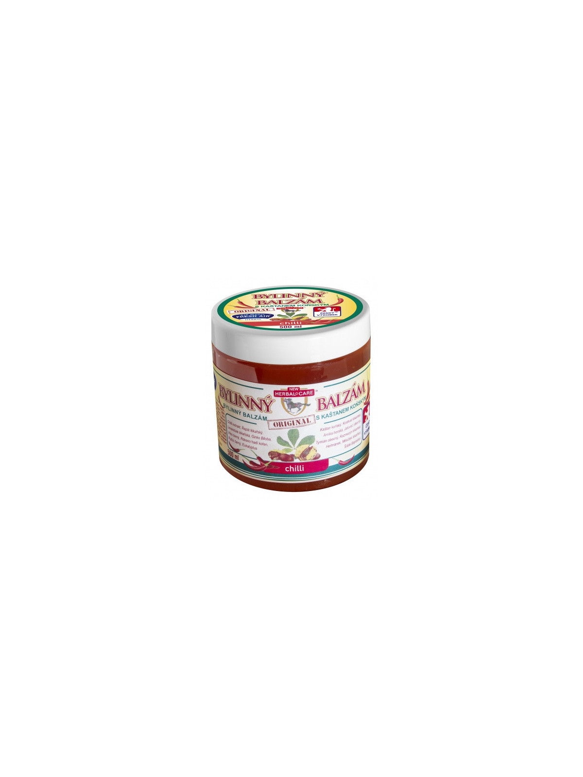 Bylinný balzám s kaštanom koňským 500 ml s chilli