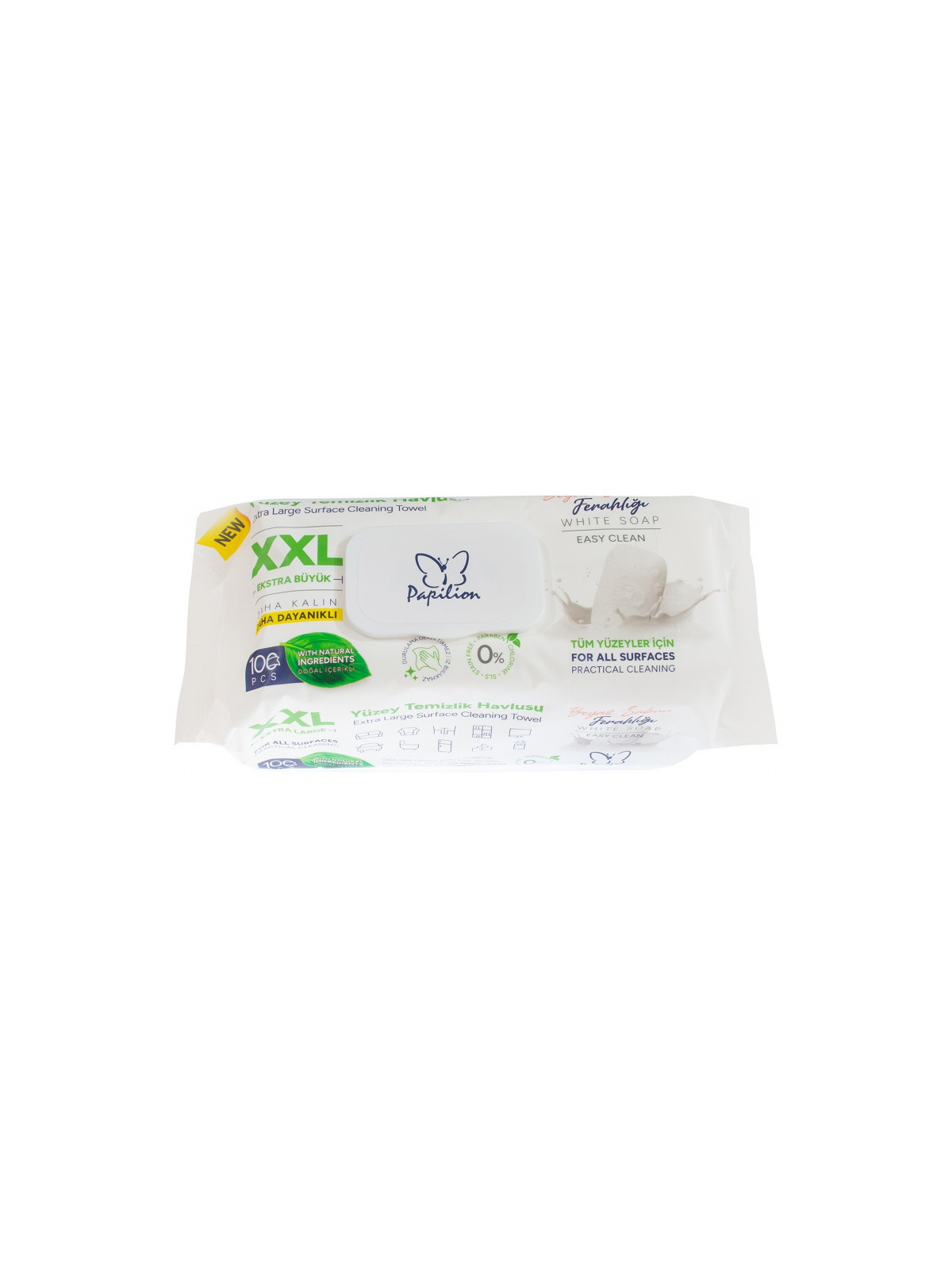 Viacúčelové čistiace útierky XXL white soap 100ks