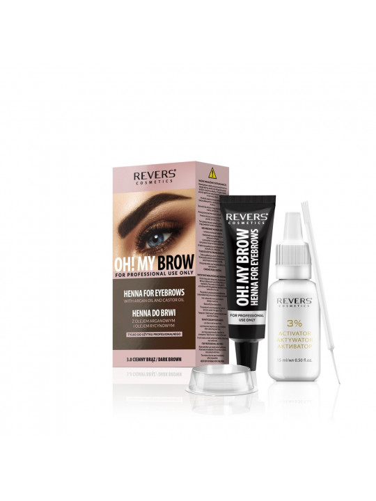 Augenbrauen-Henna 3.0 DARK BROWN mit Arganöl und Rizinusöl