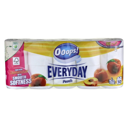 Ups! Toilettenpapier Everyday Sensitive, 3-lagig, 10 Rollen, 13 Meter