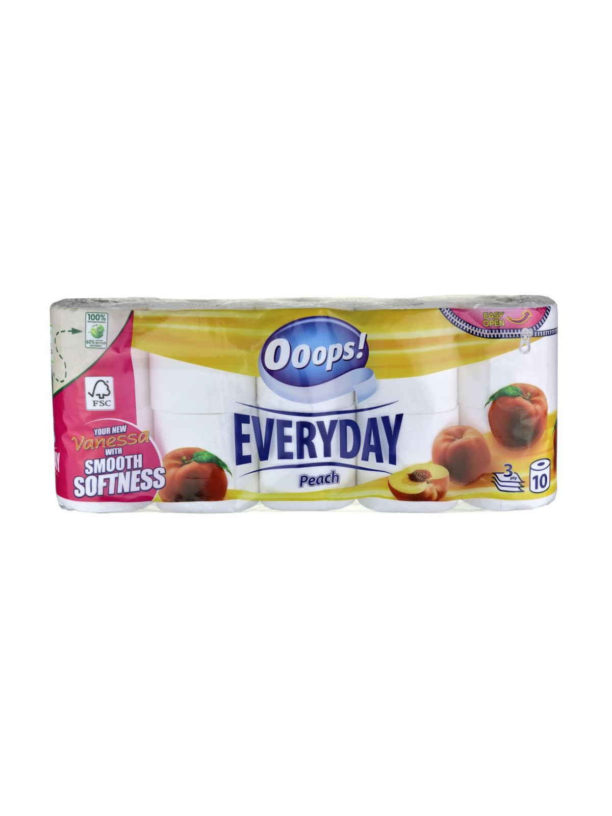Ups! Toilettenpapier Everyday Sensitive, 3-lagig, 10 Rollen, 13 Meter