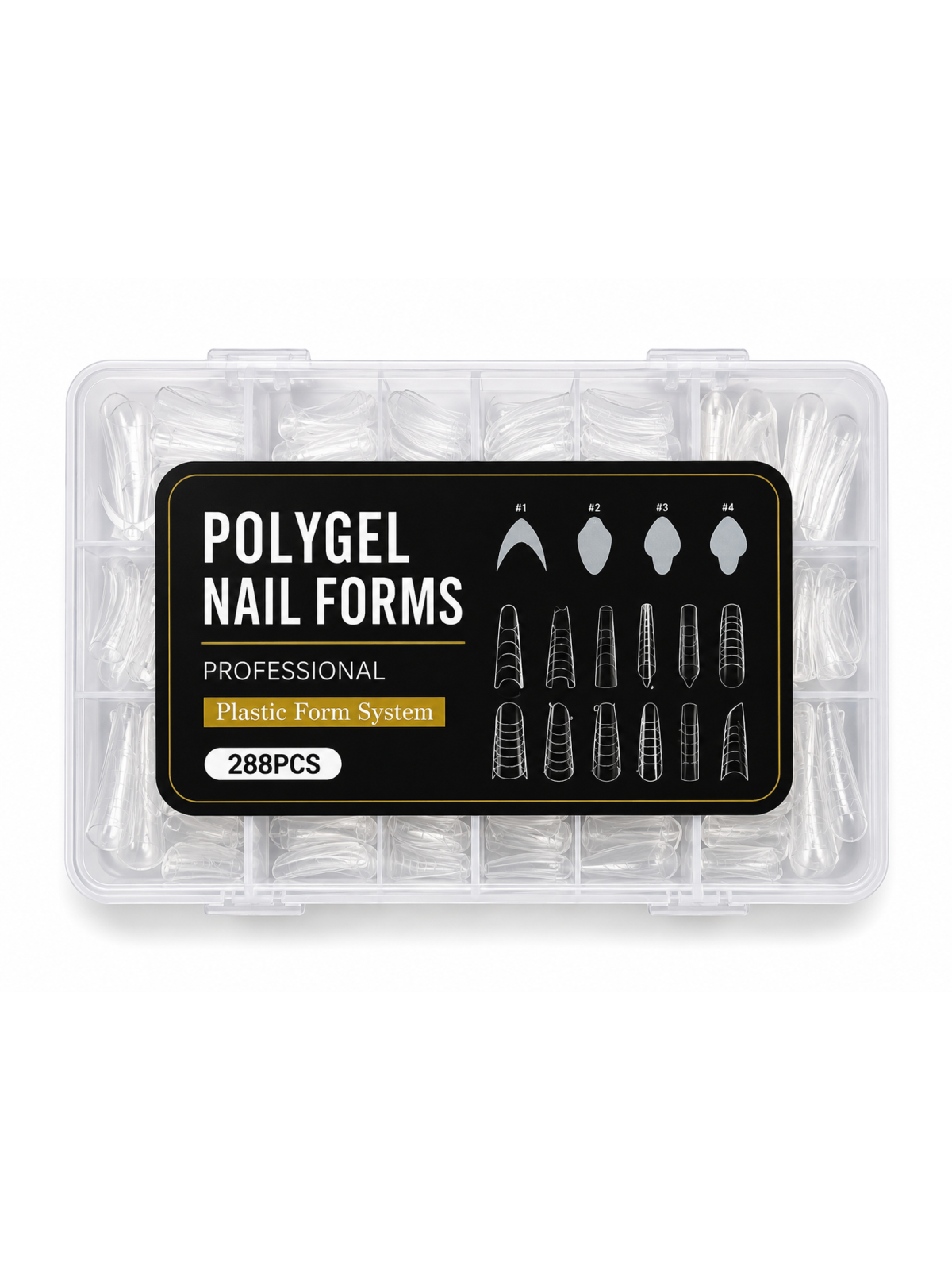 Doppelte Schablonen für Polygel und Acryl – 288 Stück