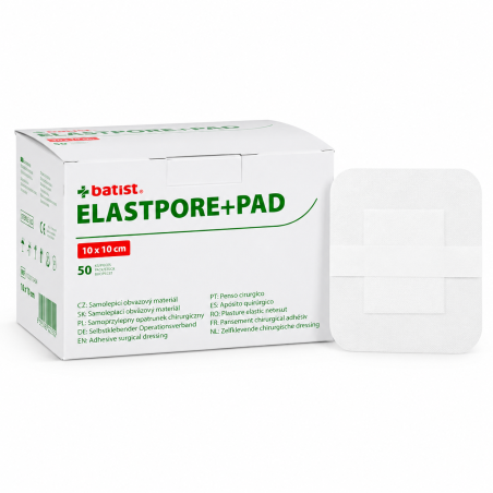 BATIST ELASTPORE+PAD Steriler Wundverband mit Wundkissen | 10 × 10 cm