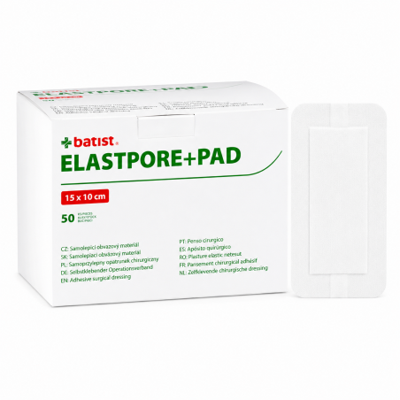 BATIST ELASTPORE+PAD Steriler Wundverband mit Wundkissen | 15 × 10 cm