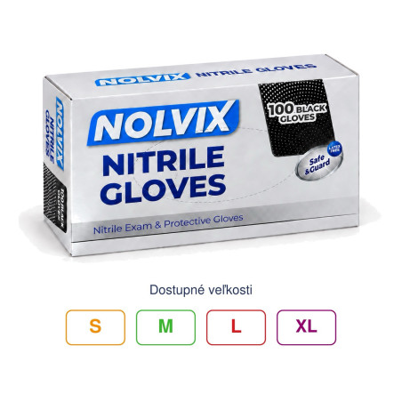 NOLVIX schwarze Nitrilhandschuhe, 100 Stück