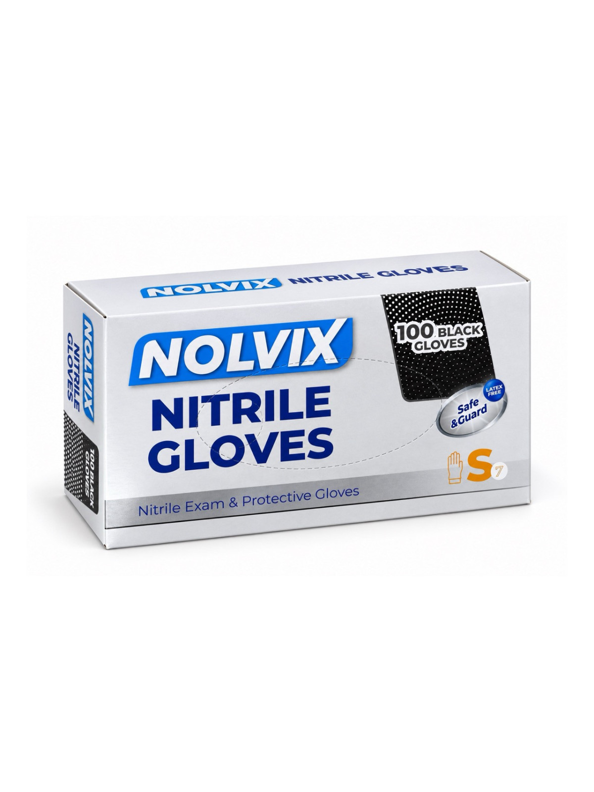 NOLVIX schwarze Nitrilhandschuhe, 100 Stück