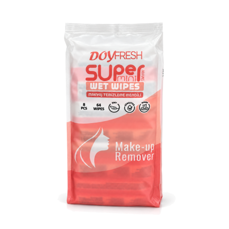 Doyfresh Super Mini Make-up Remover feuchte Abschminktücher 8 × 8 Stück