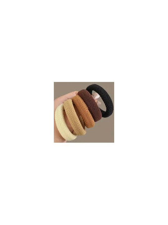 Geflochtene Haargummis in Nude, Durchmesser 5 cm — 6 Stück
