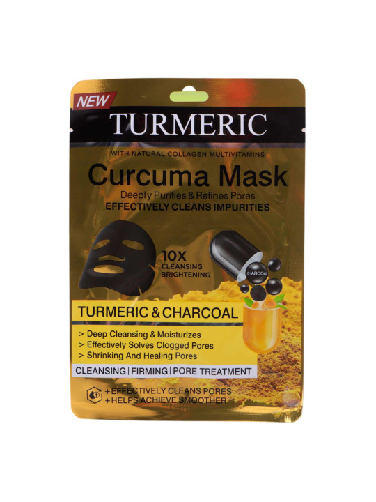 Tuchmaske fürs Gesicht – Kurkuma und Aktivkohle | JagaShop