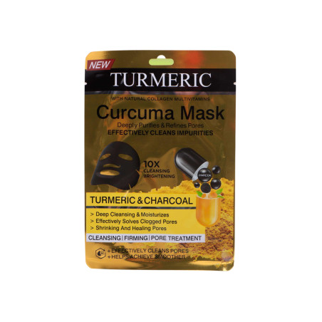 Tuchmaske fürs Gesicht – Kurkuma und Aktivkohle | JagaShop