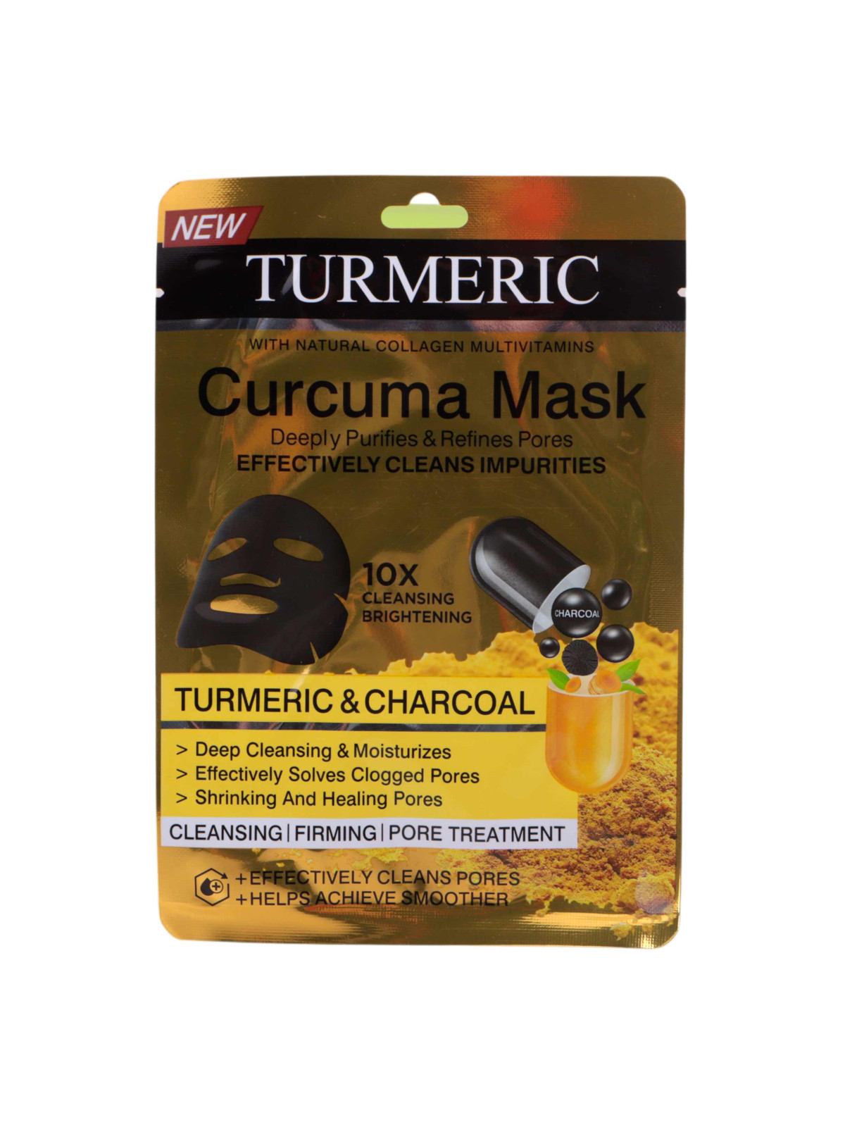 Tuchmaske fürs Gesicht – Kurkuma und Aktivkohle | JagaShop