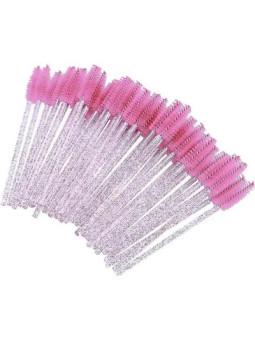 Wimpernbürstchen – Pink Glitzer, 50 Stk. | JagaShop
