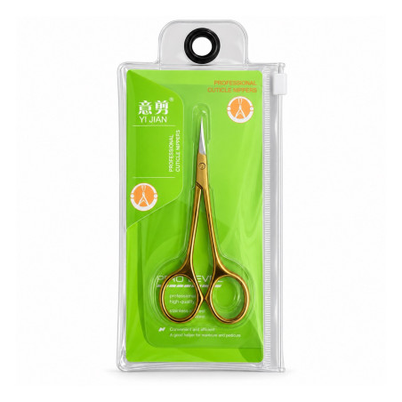 Professional cuticle scissors YI JIAN Pro Level – zlatá úprava, zahnuté ostrie
